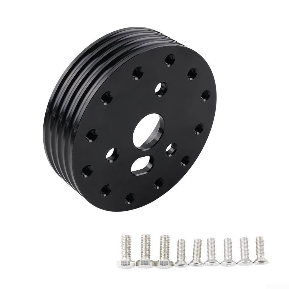 Lenkrad Spacer 0,5 Zoll für Auto Tuning Silber(Black1inch) | 6-Loch auf 3-Loch Umwandlung, 0,5 Zoll Höhe, silberne für optik, einfaches Montagekit
