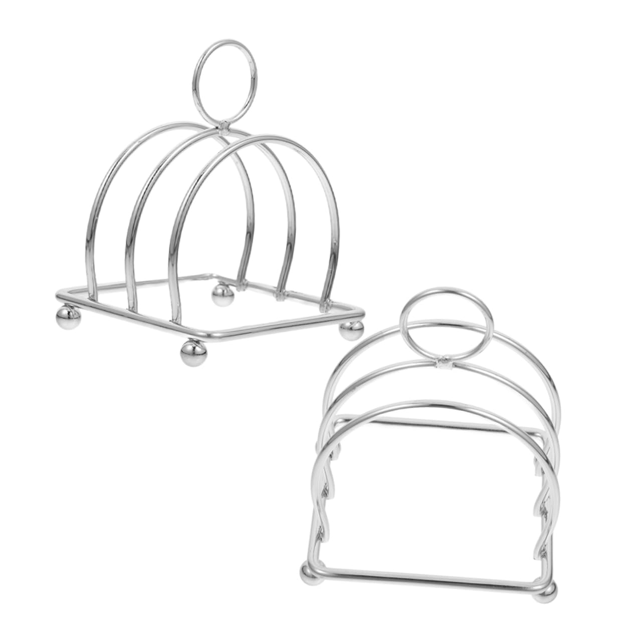 VALICLUD 2pcs Stainless Steel Countertop Toast Rack Bread Holder Display Organizer for Kitchen Restaurant Home Use Sturdy Easy to Clean Design