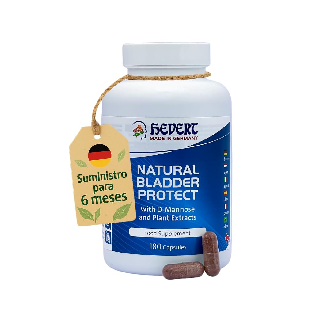Hevert Natural Bladder Protect con D-Manosa y Arándano Rojo – Apoyo natural para el Tracto Urinario y la Vejiga – Prevención de la Cistitis e Infecciones de orina en mujeres – vegano – 180 cápsulas