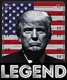 DIY 5D Diamond Painting Kits for Adults Full Drill Diamond Painting Trump Mugshot Legend Not Guilty, Trump Mugshot with American Flag for Home Wall Decor (12x16 inch)