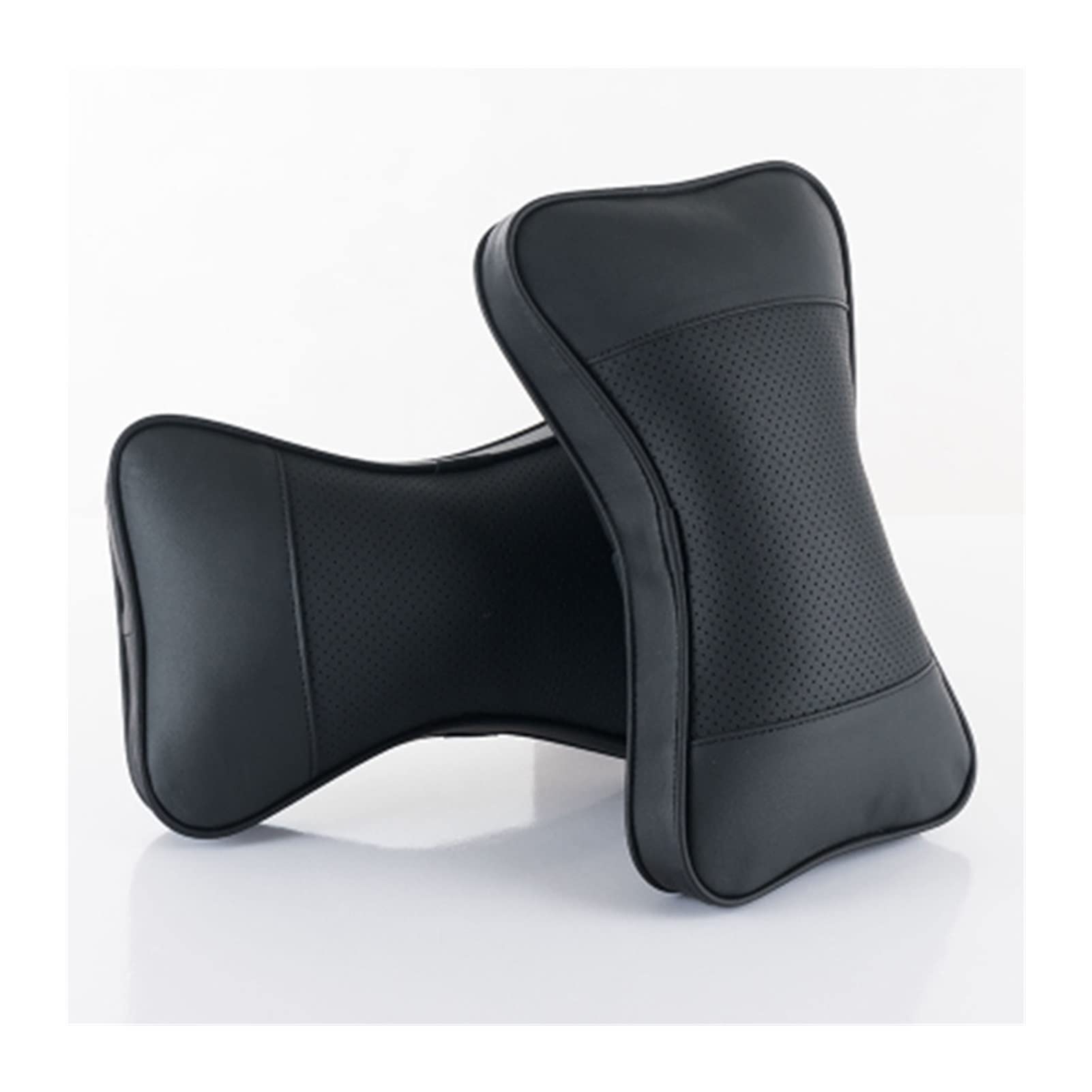 2 Pezzi di Poggiatesta per Auto Cuscino per Il Collo Cuscino per Poggiatesta per Auto in Pelle da Viaggio Accessori Interni per Auto Accessori per Auto (Color : Black)