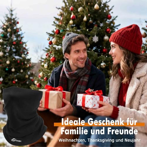 toptrek Schlauchschal Herren Damen Winter, Winddicht Warm halstuch, Hochelastisch Atmungsaktiv Halswärmer, Multifunktionstuch für Outdoor Laufen Radfahren Skifahren Motorradfahren