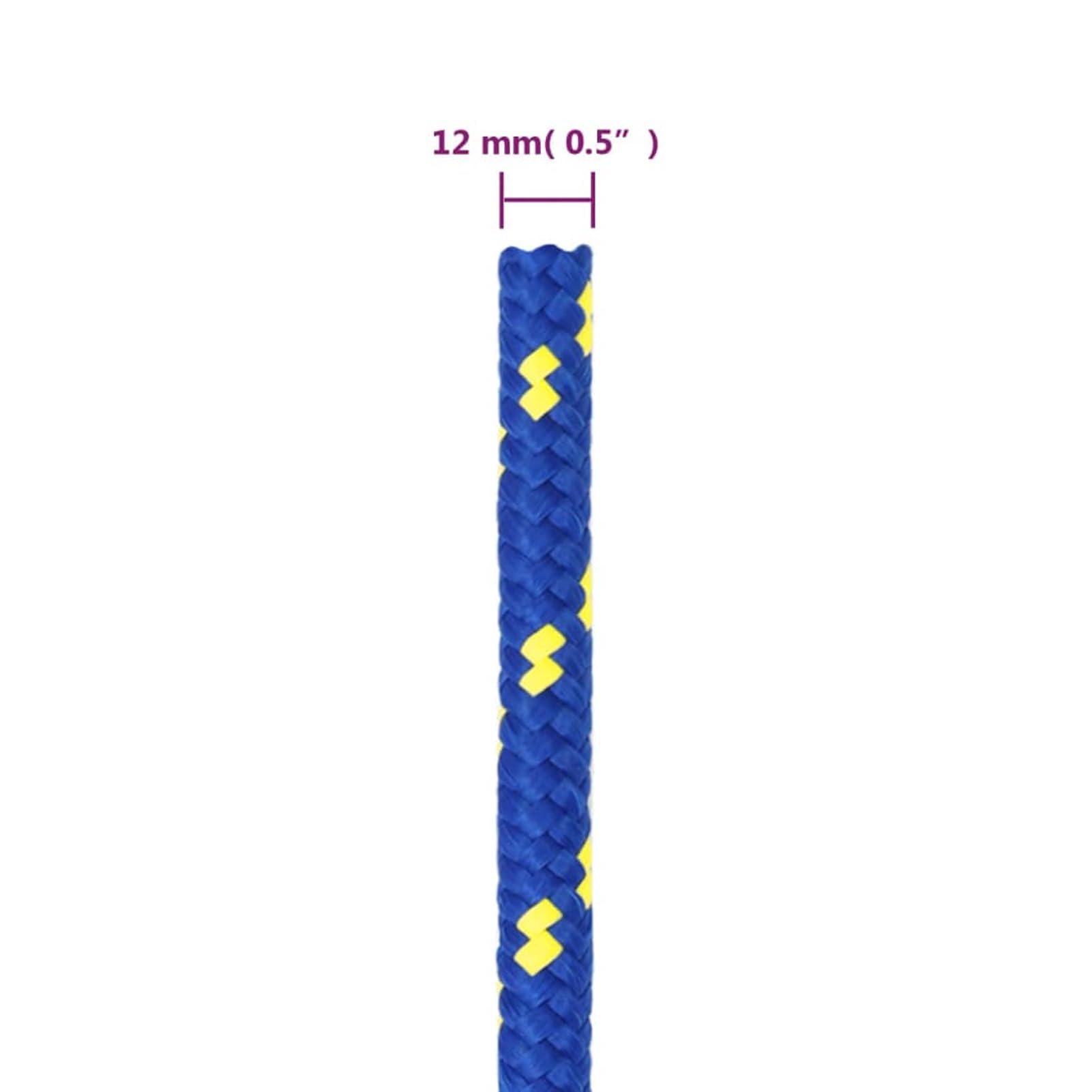 ZEYUAN Cuerda de Barco Polipropileno Azul 12 mm 100 m, Roll Drap, Cuerda Marina, Cuerda Tendedero, Cuerda Toldo Exterior, Cuerda De Lona, Cuerda Barco