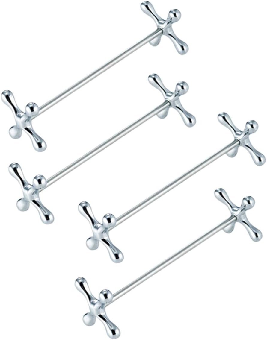 4pcs Plum Blossom Shape Zinc Alloy Chopstick Holders and Racks for Holding Chopsticks and Spoons, Silver Desktop Decoration for Kitchen and Home