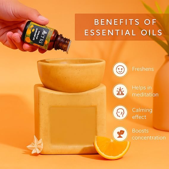 Image of Aerra Orange Essential Oil 15ml | Diffuser 100% pure steam-distilled. Triple-tested purity. Amber glass + dropper. Soft floral aroma. Diffuser, aroma lamp, skin & hair. Potpourri. Vegan. Daily use.