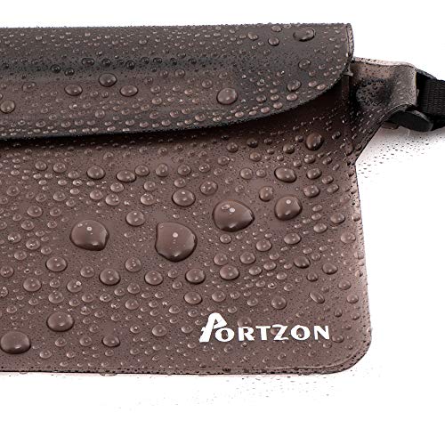 Portzon Waterproof Pouch, Fanny Pack, Dry Bag Pouch with Waist Strap, 3 Zipper Design Perfect for Boating Swimming Snorkeling Kayaking Beach Pool Water Park - Thumbnail 6