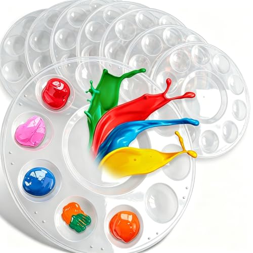 Image of 8Pcs Clear Paint Pallet,Paint Palette,Paint Trays for Kids to Painting | Plastic Palettes for Have a Birthday Painting Party