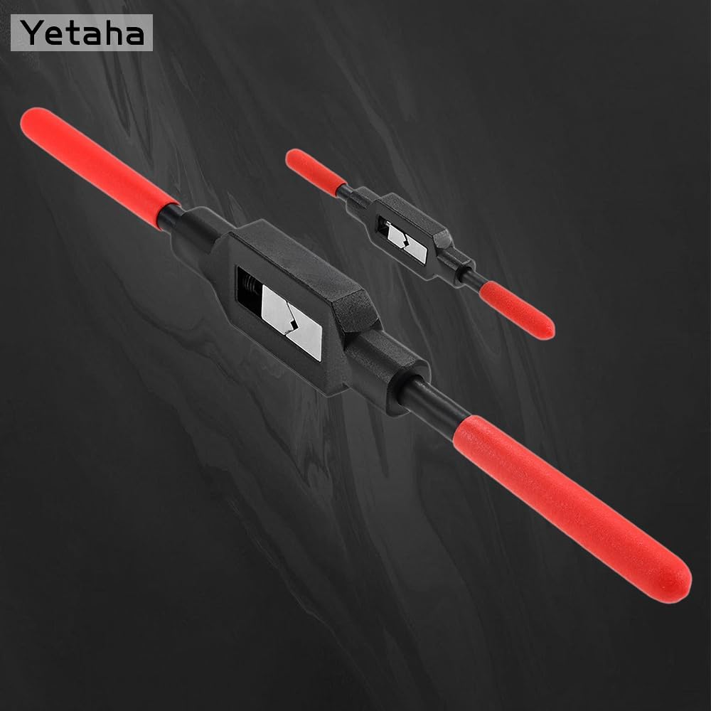 Yetaha 2 Pcs Adjustable Tap Wrench Handle Tap, Reamer Ratcheting Tap Handle Set for Tapping Hand Tool (1/4"-3/4",1/16"-1/4")