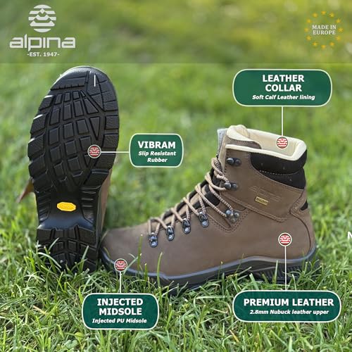 Alpina TIBET Women's Waterproof Boots - Hiking | Backpacking | Mountaineering | Premium Waterproof Ankle High Shoes | All Weather Grip Sole | Breathable Membrane | Made in Europe3
