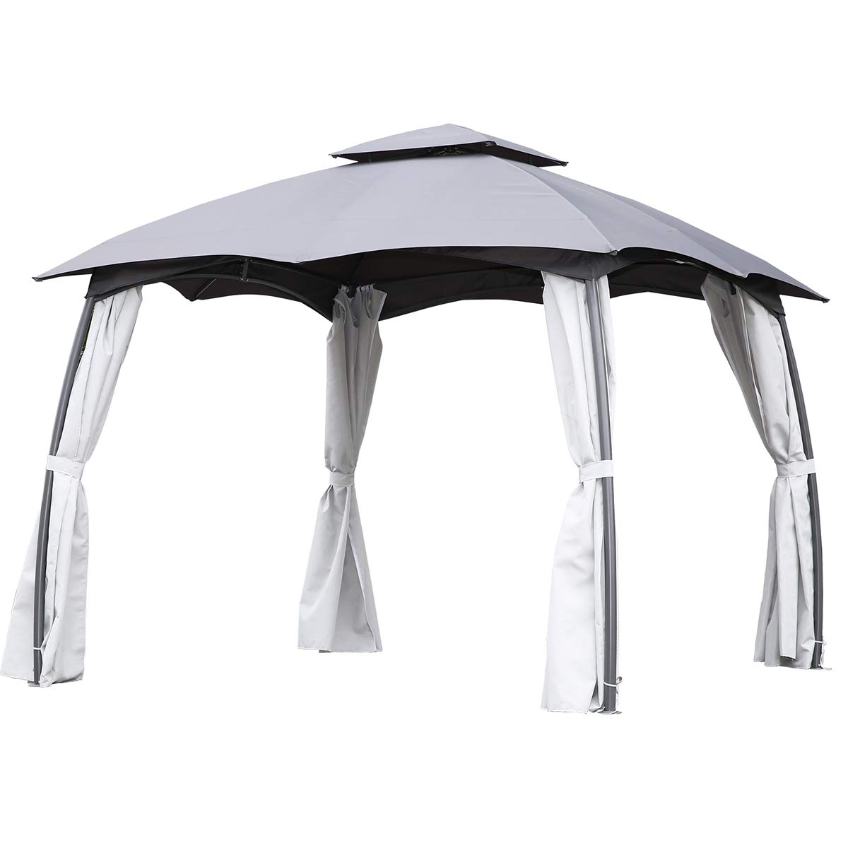 Angel Living 3x3M Gazebos Metal Mushroom Gazebo with 4 Side Walls for