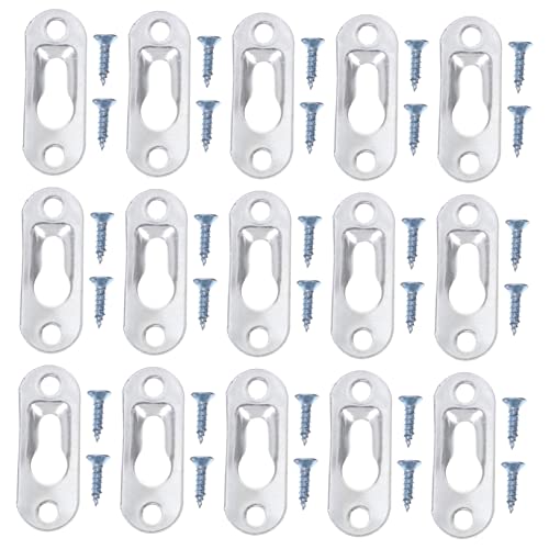 Image of KALLORY 30pcs Mirror Hooks for Picture Frames Heavy Duty Keyhole Hangers Easy Installation for Wall Mounting Artwork Cabinets Signs
