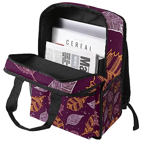 Sac à dos garçons filles cartable multicolore feuilles d'automne