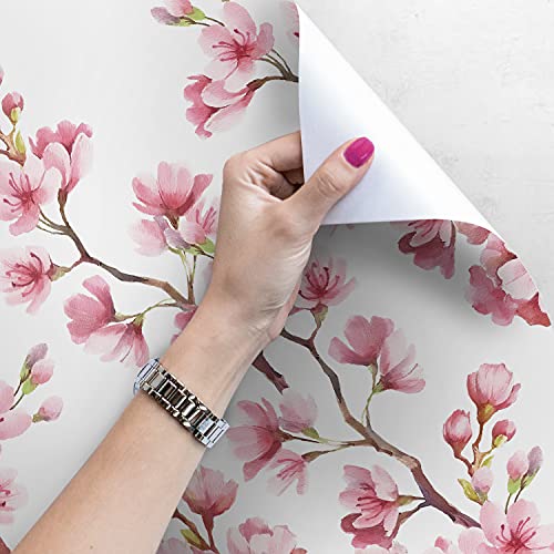Décoration Murale Facile sans Colle Papier Peint Fleurs Cerisier - 4