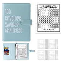 100 Umschläge Geld Sparen Herausforderung Binder,A5 Geldsparbinder Budget Planner,100 Tage Sparbuch für Geld Challenge,Sparen Binder Budget Binder mit Bargeld Umschläge zu sparen €5050 Geldsparmappe