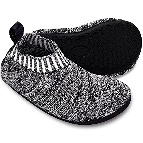 Dream Bridge Kids Slipper Socks AntiSlip Knit Sock Slippers for Boys Girls Indoor Outdoor Socks with Rubber Bottom Sole,Black,5/5.5 UK Child