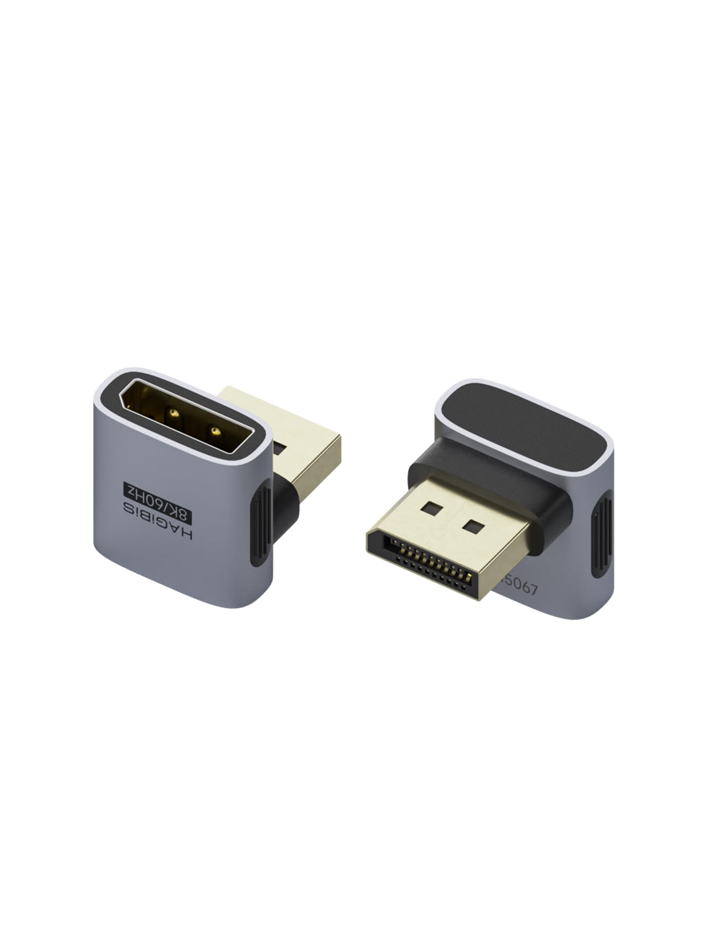 Hagibis DisplayPort Adapter 2 Pack, 8K@60Hz 4K@240Hz Right Angle 90 Degree Male to Female Display Port 1.4 Connector, DP Extender Extension Conventer for Monitor, Laptop, Projector (Middle Front)-image-2