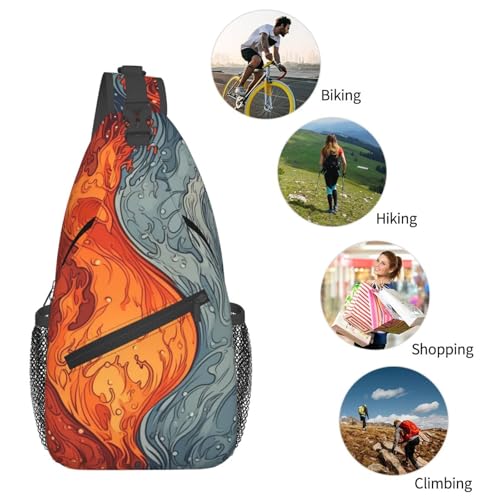 Mochila Cruzada Tipo Sling Negra Unisex 7.2x3.5x15.3 in miniatura 5