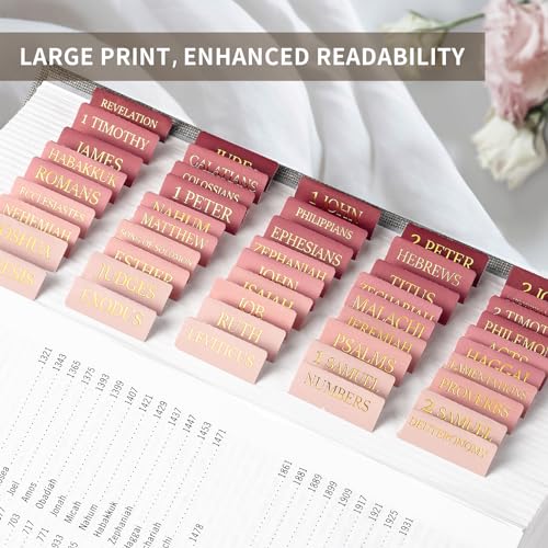 Image of Taja Bible Tabs, 75 Large Print Index Tabs for Women & Men