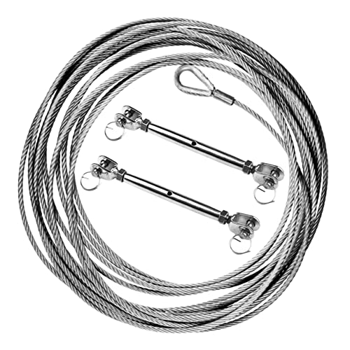 Amosfun 2 piezas tensores de cable de acero inoxidable para apretar alambre con cierre miniatura 5