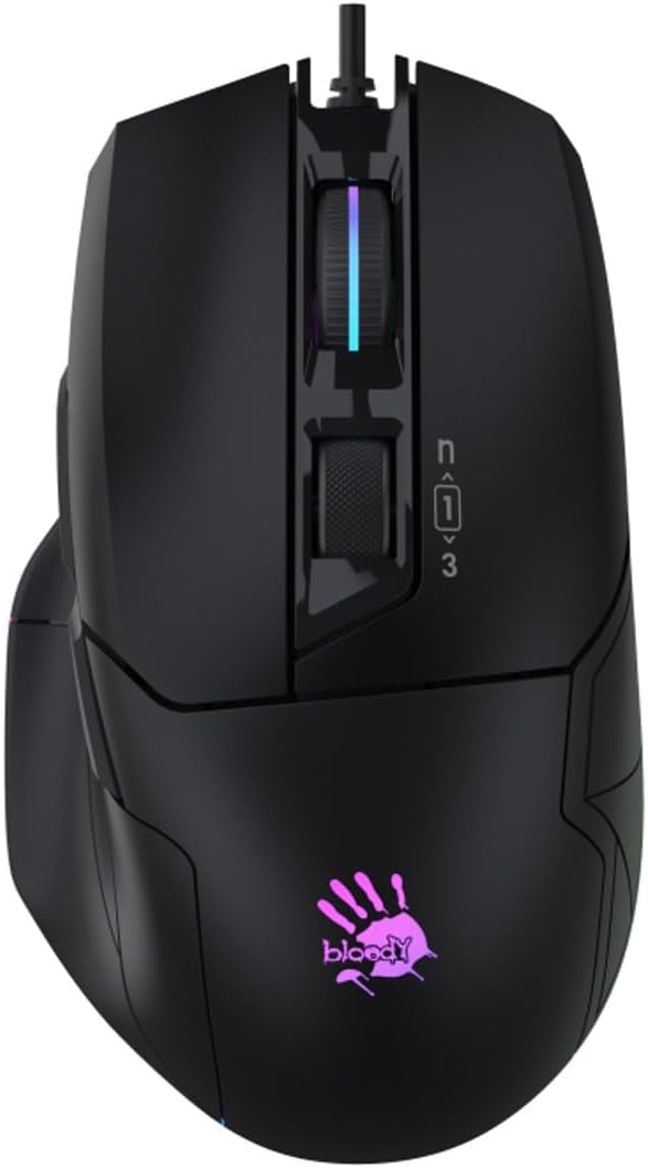 Gaming W70 Max Gaming Mouse, 10000 DPI, 250 IPS, RGB, Black