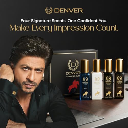 Image of DENVER Sporting Club Gift Set for Men - Rider, Victor, Champ, Goal - 20ML Each | Long Lasting Luxury Perfume EDP