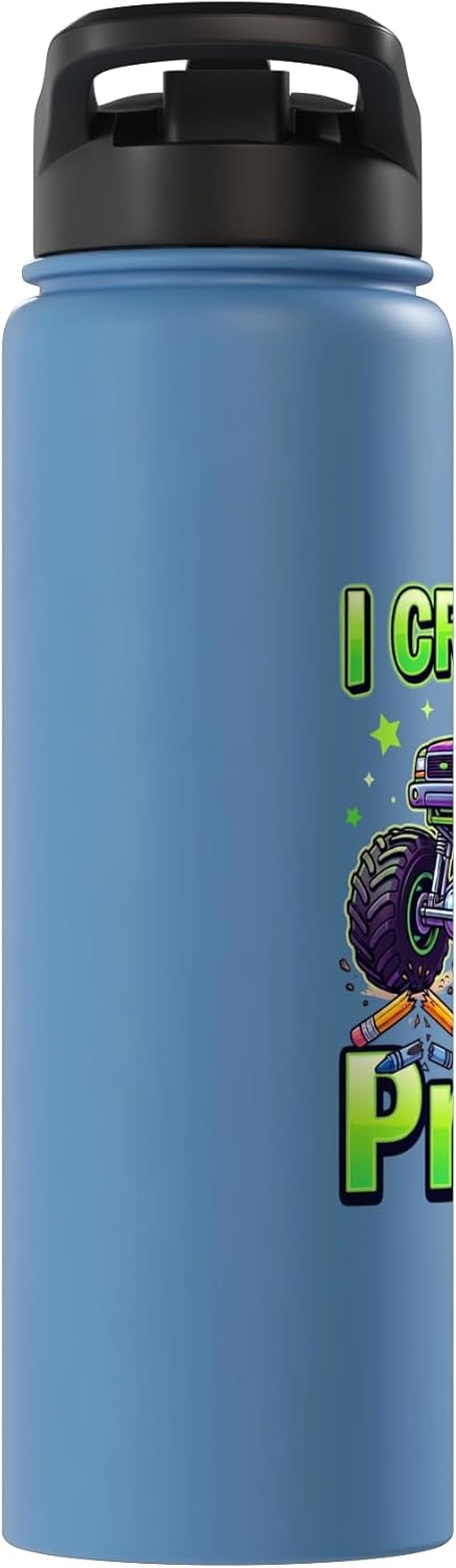 Graduation Pre-K Monster Truck Boys I Crushed Preschool Grad Stainless Steel Insulated Water Bottle