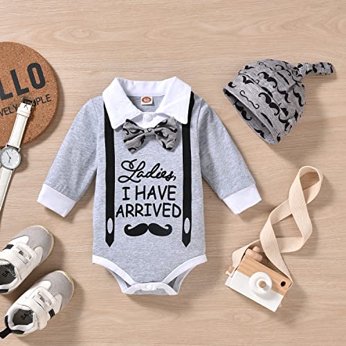 Aalizzwell Preemie Newborn Infant Baby Boys Clothes Bodysuit Romper Pants Hats Outfit Fall Winter Set3