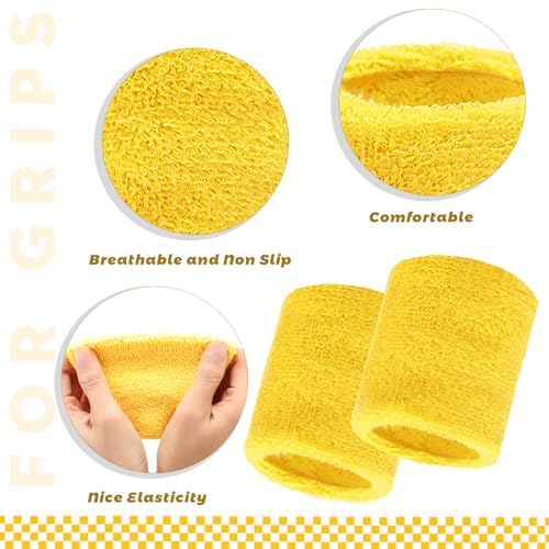 Image of Bememo 24 Pcs Wrist Sweatbands Bulk Sports Wrist Bands for Men Women Breathable Athletic Tennis Wristbands Stretchy Absorbent Cotton Terry for Basketball, Baseball, Gym, Working Out