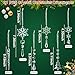 21 PCS Clear Crystal Christmas Ornaments for Christmas Tree Decorations,Acrylic Snowflake Icicle Hanging Ornaments with Drop Pendants for Xsmas Winter Wonderland Holiday Season Home Christmas Decor