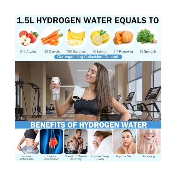 2025 New Hydrogen Water Bottle, Hydrogen Water Bottle Generator, 3-Min Rapid Electrolysis, 2000+ PPB Hydrogen Water, 450ml Portable Hydrogen Water Generator for Office, Daily Drinking and Gifts - Image 5