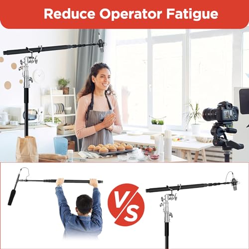 Metal Microphone Boom Pole Support Holder for C-Stands and Mic Stands,Non-Slip Matte Cradle Mount for Mic and Audio Equipment Fits Grip Head by Hahawalker - Used condition - Image 6
