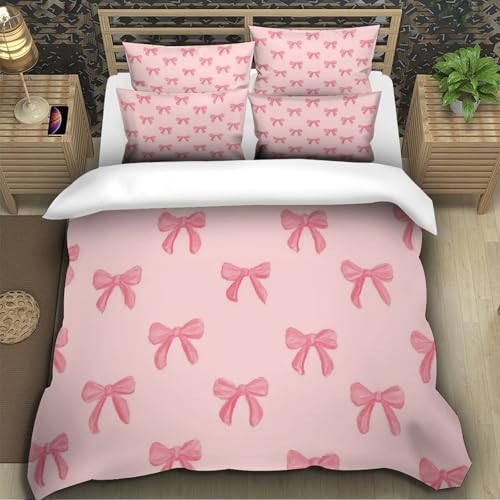 Housse de couette hypoallergénique microfibre douce fermeture éclair rose