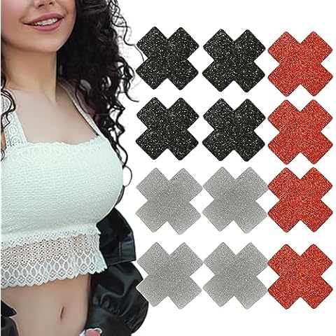 8 Pairs Glitter Nipple Covers for Women Cover