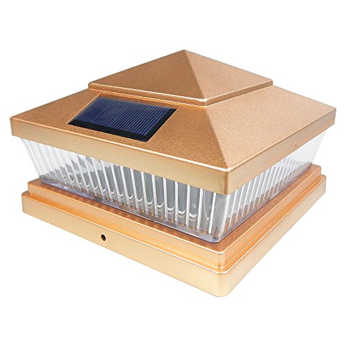 iGlow 12 Pack Copper Outdoor Garden 6 x 6 Solar SMD LED Post Deck Cap Square Fence Light Landscape PVC Vinyl Wood Bronze