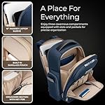 Briggs & Riley Medium Cargo Backpack for Women & Men - Laptop Backpack, For Work & Travel, Lightweight & Durable, Padded Straps, Fits up to 15" Laptop - @work Collection, Navy - Image 4