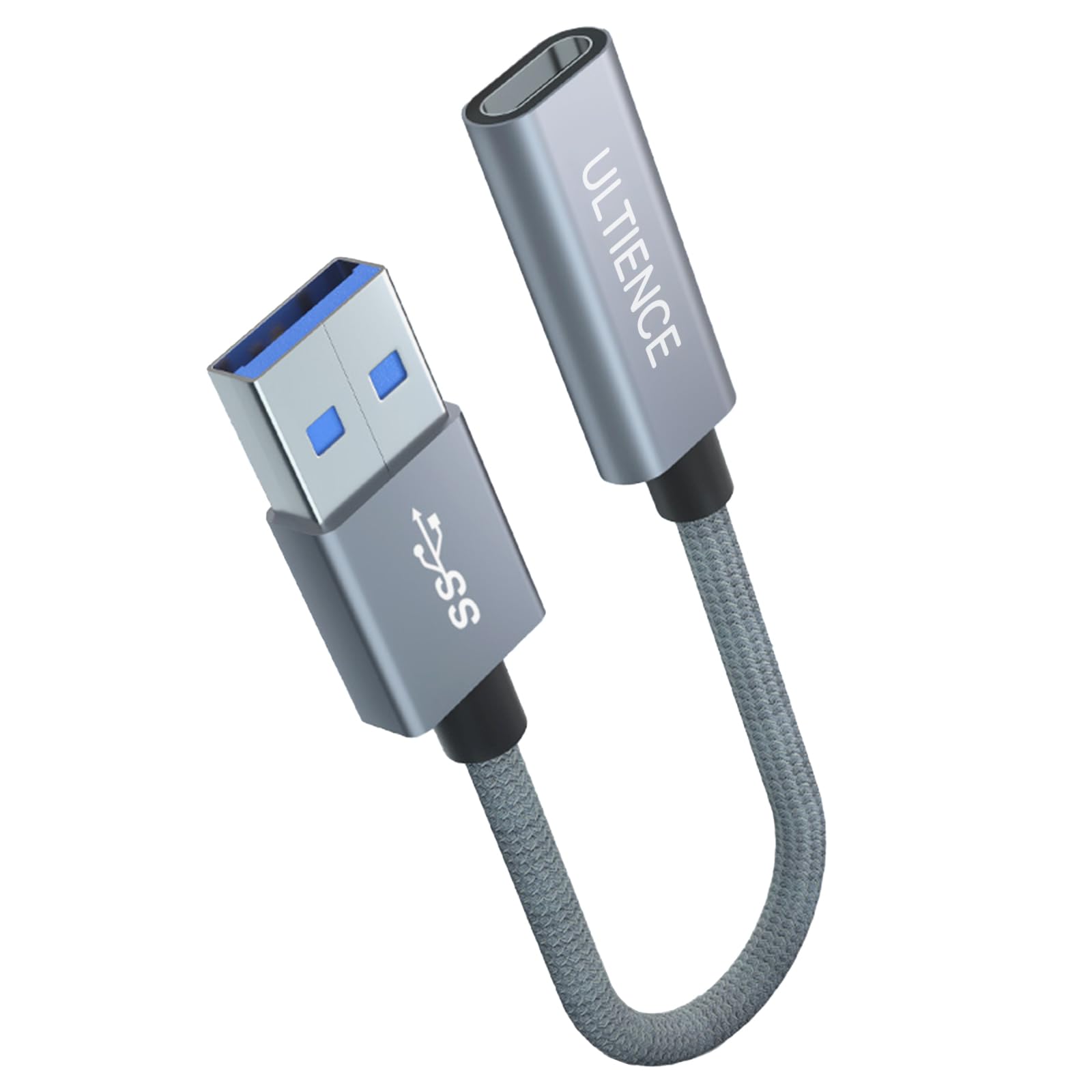 ULTIENCE [10Gbps] High-Speed A to C Adapter with USB to USB C Cable, Female – 60W Fast Charging and Data Transfer Compatible with Laptop, PC, Flash