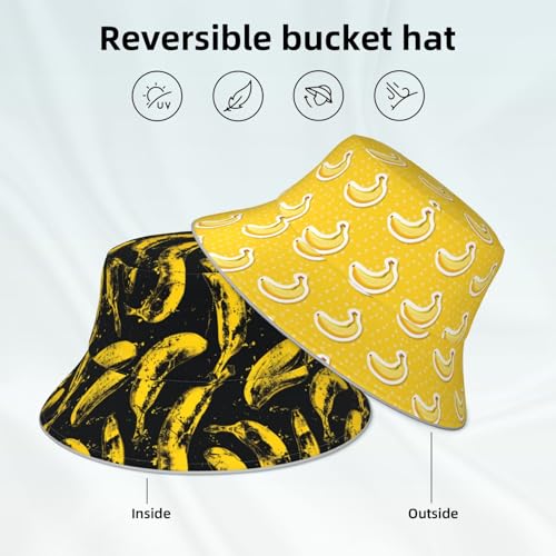 Image of Bucket Hat Double-Side-Wear Reversible Sun Hat Beach Travel Hiking for Women Men