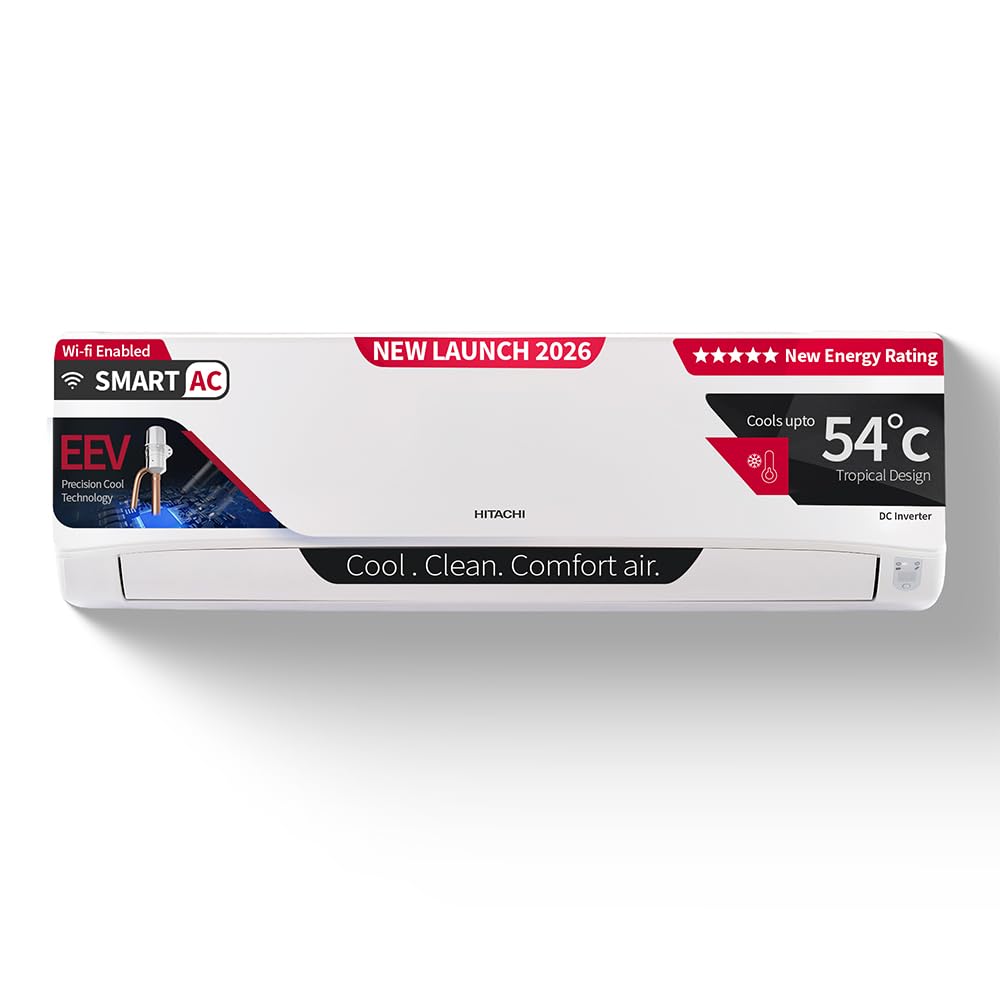Hitachi 1.5 Ton 5 Star, New star rated, Inverter Split AC (Copper,Wi-Fi, 4 Way Swing, Hybrid Convertible, ice Clean cooling, Anti-bacterial Mesh Filter,RAS.V518PCDIBM1, White)-image-44