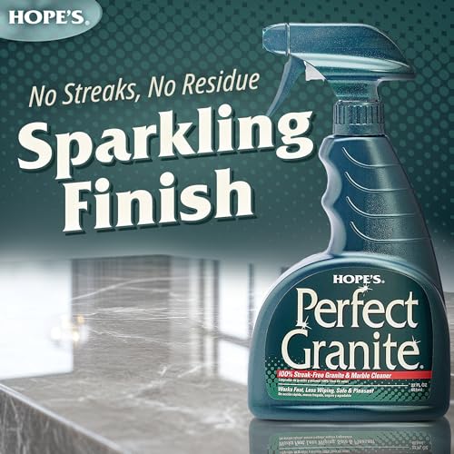 Image of HOPE'S Perfect Granite & Marble Countertop Cleaner, Stain Remover and Polish, Streak-Free, Ammonia-Free, 22 Ounce, Pack of 2