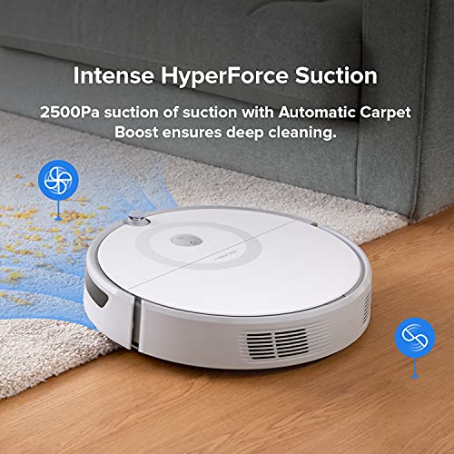 Image of roborock E5 Mop Robot Vacuum Cleaner, 2500Pa Strong Suction, Wi-Fi Connected, APP Control, Compatible with Alexa, Ideal for Pet Hair, Carpets, Hard Floors (White)
