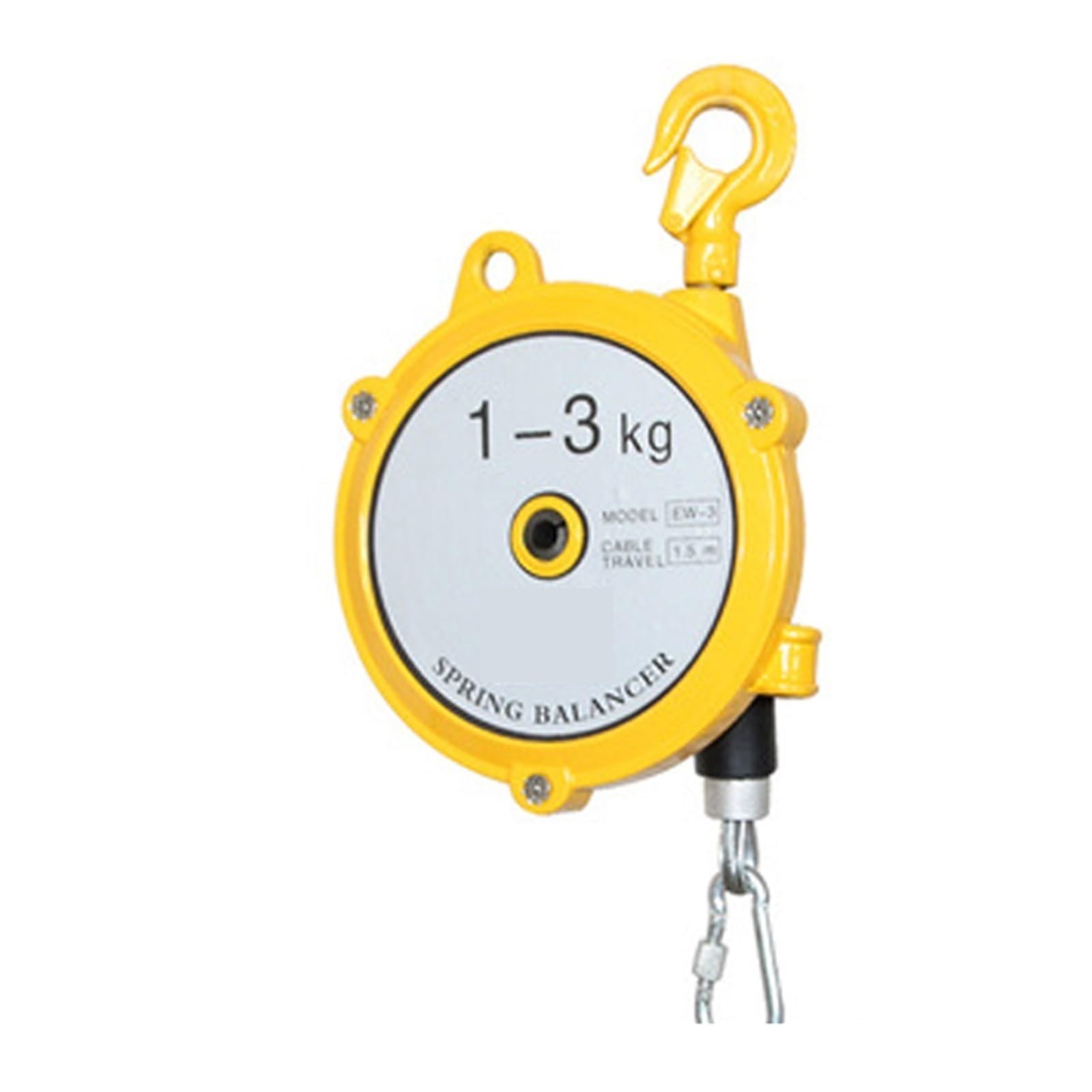 1-3KG Bilanciatore a Molla Autobloccante a Torre Gancio di Sollevamento Supporto a Molla Bilanciatore Fune di Filo di Acciaio Bilanciamento di Sollevamento Martinetti 1.5M,Funzionamento stabile