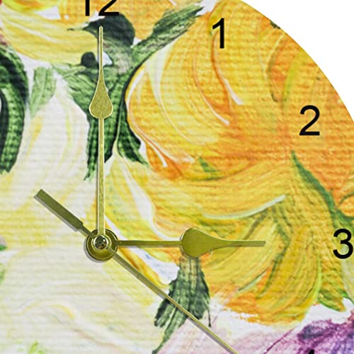 Horloge murale de qualité à quartz 25,4 cm au design floral - 3