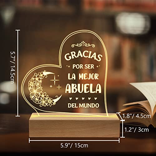 Lámpara de mesa nocturna con luz LED y base de madera miniatura 7