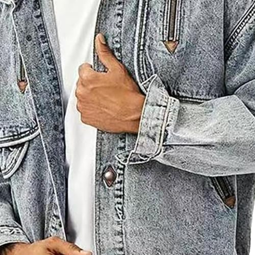 Chaqueta de mezclilla para hombre que busca comodidad regular y estilo retro 6
