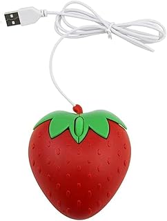 Labstandard Usb Wired Mouse, Strawberry Mouse Usb Wired Mouse Cute Fruit Strawberry Shape Wired Mouse Portable Mini Optical Mice Cartoon Computer Mouse 3 Button