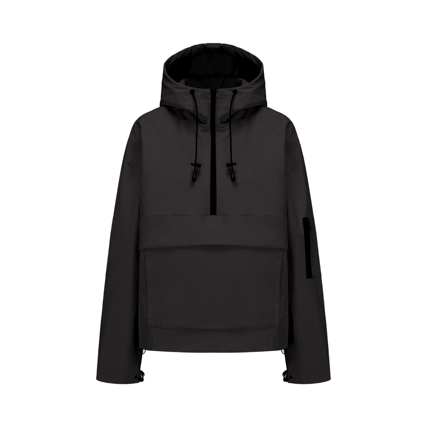 PUFFIT Damen Wasserdichte Regenjacke mit Kapuze, Oversized Leicht Atmungsaktive Windbreaker Jacke, Kapuzenpullover für Frauen Fahrrad Sport Outdoorjacke