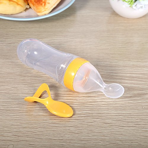 1Pc 90mL Silicone bambino biberon con Cucchiaio di...