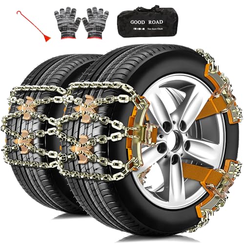 Tire Chains for Car/SUV/Pickup Trucks, 6 Pcs Snow Chains for