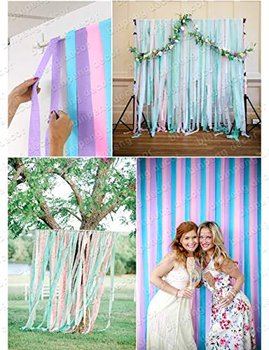 Binpeng Streamers Paper 433Ft Long 1.77In Wide Crepe Paper Streamers, Tassels Streamer Pape For Party Decorations Wedding,Festival (Rainbow Paper Streamers 6 Packs) #TOP5