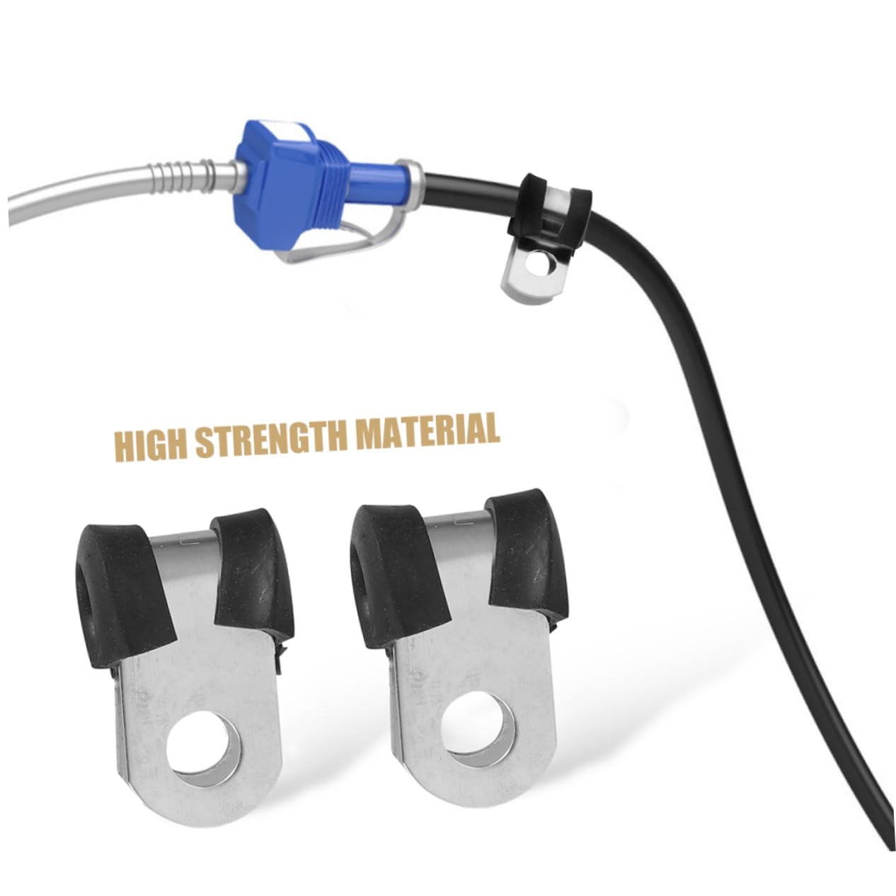 Veemoon 100 Pezzi Morsetti per Cavi in Acciaio Inossidabile Rivestimento Isolante, Design a Forma di R, Diametro Foro 6,3mm, per Uffici e Fabbriche, Fissaggio Sicuro e Installazione